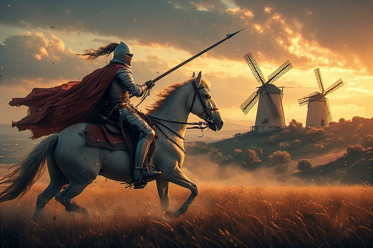 Don Kişot Puzzle – Cervantes Don Quixote Temalı 1000 Parça Sanatsal Jigsaw Puzzle | Klasik Edebiyat Koleksiyonu