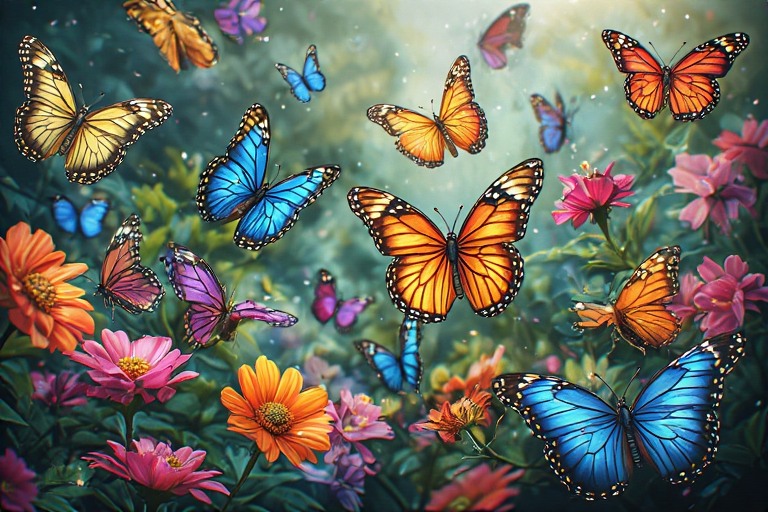 1000 Parça Kelebek Puzzle – Renkli Doğa ve Kelebek Temalı Puzzle | Yetişkin Puzzle