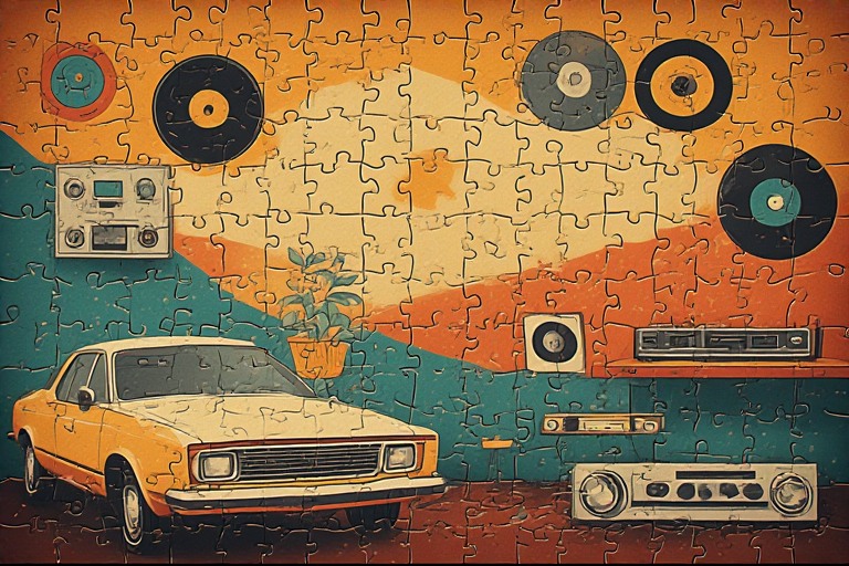 Retro Araç Puzzle – Klasik Arabalar Temalı Vintage Jigsaw Puzzle (1000 Parça / Premium Kalite)